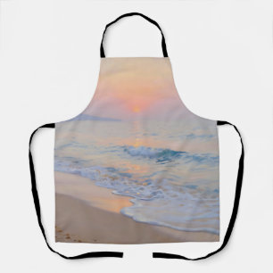 Serene Zonsondergang Strand Oceaan Gloed Schort
