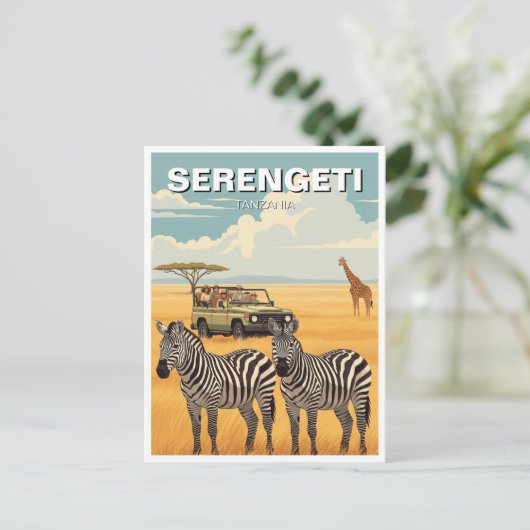 Serengeti National Park Tanzania Zebras Briefkaart (Staand voorkant)