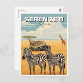 Serengeti National Park Tanzania Zebras Briefkaart (Voorkant / Achterkant)