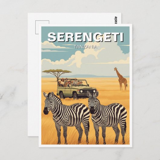 Serengeti National Park Tanzania Zebras Briefkaart (Voorkant / Achterkant)