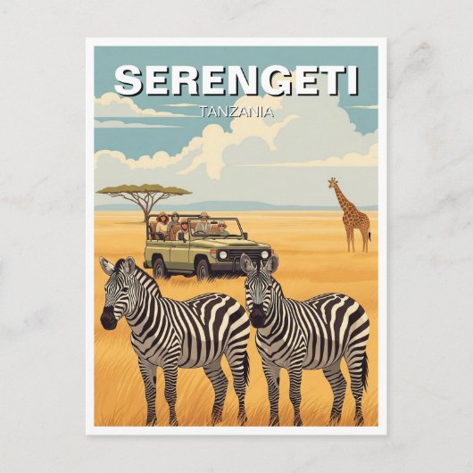 Serengeti National Park Tanzania Zebras Briefkaart (Voorkant)