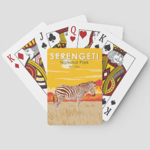 Serengeti National Park Zebra Travel Art Vintage Pokerkaarten
