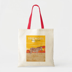 Serengeti National Park Zebra Travel Art Vintage Tote Bag