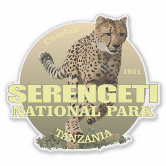 Serengeti NP (Cheetah) WT Sticker (Voorkant)