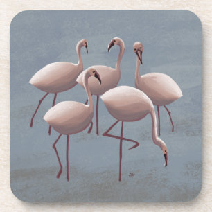 Serengeti Pink Flamingos   safari in afrika Bier Onderzetter