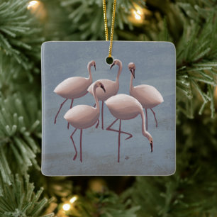 Serengeti Pink Flamingos   Safari Wildlife Decor Keramisch Ornament