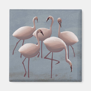 Serengeti Pink Flamingos   Safari Wildlife Koelkas Magneet