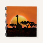 Serengeti Sunset Giraffe | safari in afrika Notitieboek (Voorkant)