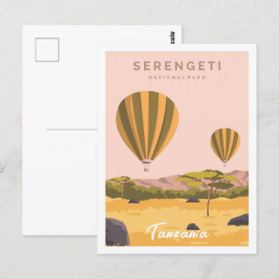 Serengeti Tanzania Travel Place Illustratie Briefkaart