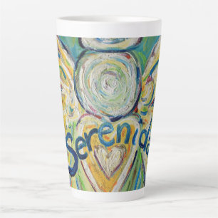 Serenidad Angel Word Art Custom Latte Mok Cup