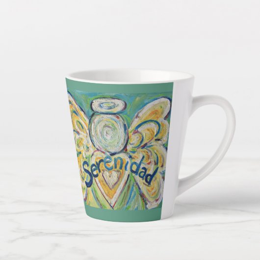 Serenidad Angel Word Art Custom Latte Mug Cup (Droite)