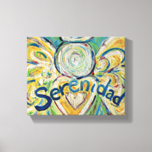 Serenidad Engel Woord Kunst Verpakt Canvas Afdruk