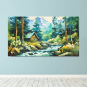 Sérénité dans l'Impression sur Toile de Cabane de (Insitu (Plancher de Bois))