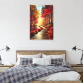 Sérénité dorée : Impression sur toile d'une forêt (Insitu(Chambre))