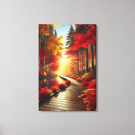 Sérénité dorée : Impression sur toile d'une forêt (Recto)