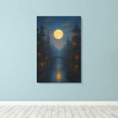 Sérénité du Canal au Clair de Lune – Impression su (Insitu (Plancher de Bois))