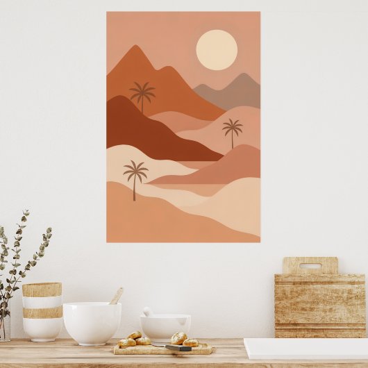 Sérénité du désert | Art mural de style boho (Cuisine)