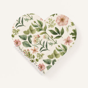 Sérénité florale : Carnet spiral à fleurs Pittores