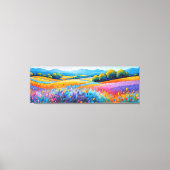 "Serenité Lavande". Breed landschap Provence Canvas Afdruk (Voorkant)