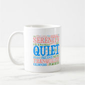 Sérénité Mot Cloud Café Mug (Gauche)