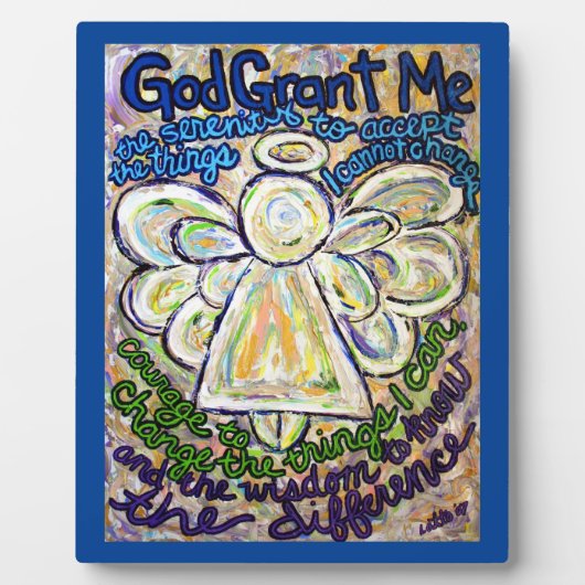 Sérénité Prière Ange Peinture Art Plaque (Devant)