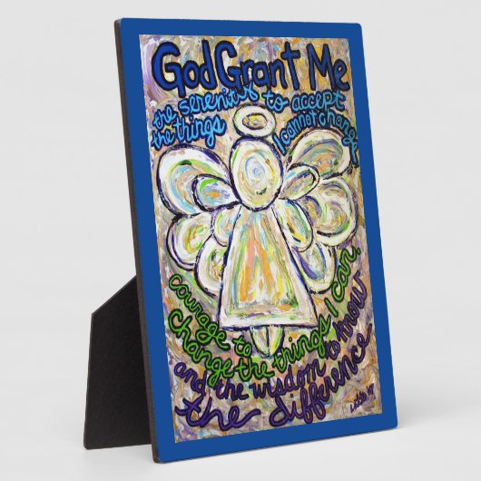 Sérénité Prière Ange Peinture Art Plaque (Côté)