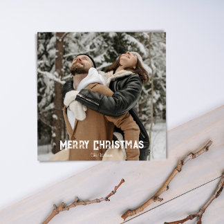 Sérénité Snowfall Scène Rustique Carte photo d'hiv