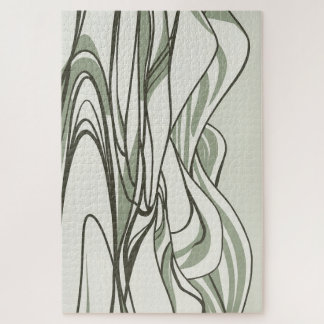 Serénité Verte Zen | Puzzle Paysage Minimaliste