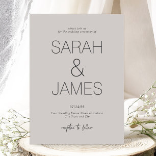 sereniteit Dusty Linen Minimal Typography Weddin Kaart