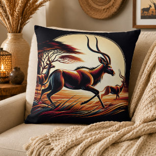 Sereniteit in Beweging Antilope-Geïnspireerd Kussen