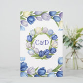 Sereniteit in Bloom Pastel Tulp Bloemen Home Decor Briefpapier (Staand voorkant)