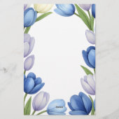 Sereniteit in Bloom Pastel Tulp Bloemen Home Decor Briefpapier (Achterkant)