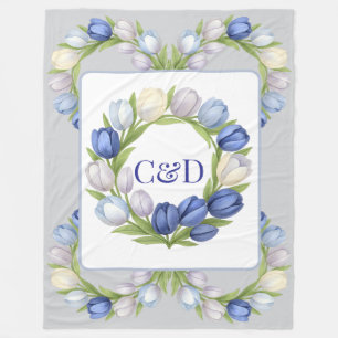 Sereniteit in Bloom Pastel Tulp Bloemen Home Decor Fleece Deken
