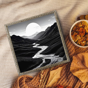Sereniteit in de Vallei: een zwart-witte kunst Foto Afdruk