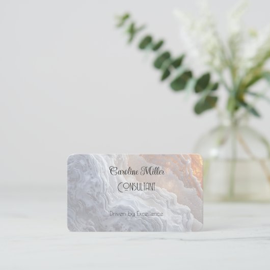 Sereniteit in grijs Abstracte vloeiende vormen Visitekaartje (Staand voorkant)