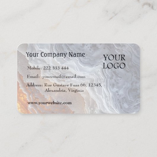 Sereniteit in grijs Abstracte vloeiende vormen Visitekaartje (Achterkant)