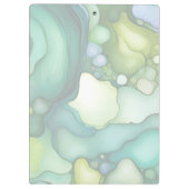 Sereniteit in groene Abstracte vloeiende vormen Klembord (Achterkant)