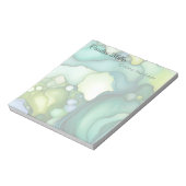 Sereniteit in groene Abstracte vloeiende vormen Notitieblok (Gedraaid)