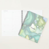Sereniteit in groene Abstracte vloeiende vormen Planner (Display)