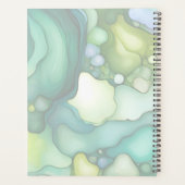 Sereniteit in groene Abstracte vloeiende vormen Planner (Achterkant)