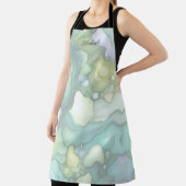 Sereniteit in groene Abstracte vloeiende vormen Schort (Insitu)