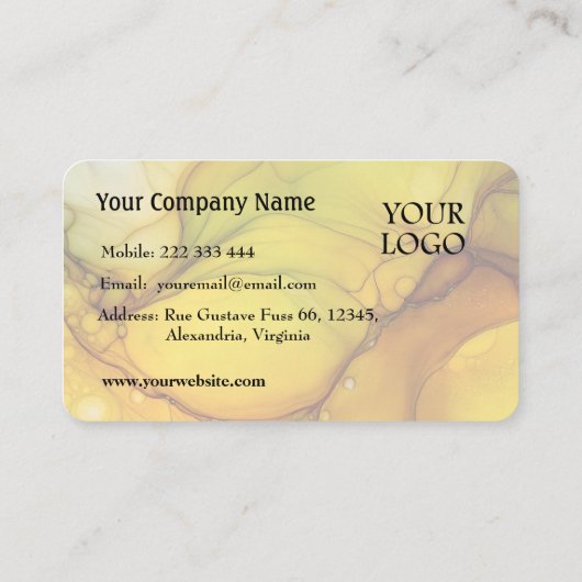 Sereniteit in groene Abstracte vloeiende vormen Visitekaartje (Achterkant)