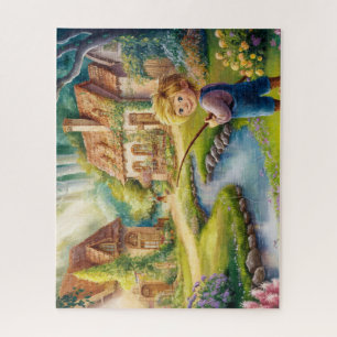 Sereniteit in het dorp schilderij legpuzzel