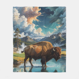 Sereniteit in het wild - Buffalo Fleece Deken