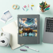 Sereniteit in het wild - Buffalo Sticker (iPad Cover)