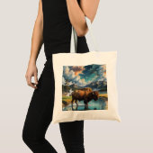 Sereniteit in het wild - Buffalo Tote Bag (Voorkant (product))