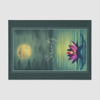 Sereniteit - Mooie Lotus Flower en Full Moon Tissuepapier