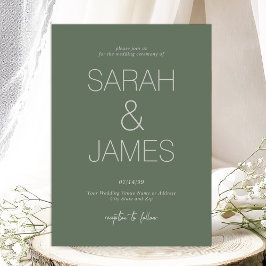 sereniteit | Schone typografie in Pine Green Weddi Kaart