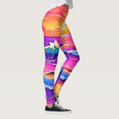 sereniteit van de retrogolf-zonsondergang leggings (Rechts)