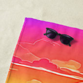 sereniteit van de retrogolf-zonsondergang strandlaken (In situ)